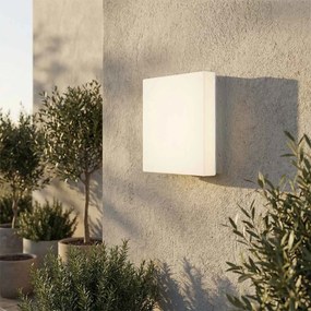 Applique Quadrata per esterni 2xE27 a Luce Diffusa IP65 Bianca
