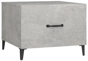 Tavolino da Salotto Gambe in Metallo Grigio Cemento 50x50x40 cm