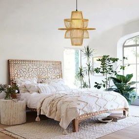 Immax 08254L - Lampadario a sospensione con filo PINCHOS 1xE27/40W/230V diametro 45 cm bambù