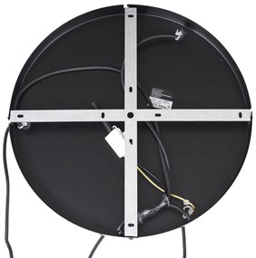 Lampada a sospensione Japandi nera e oro con paralume beige a 3 luci - Pluni