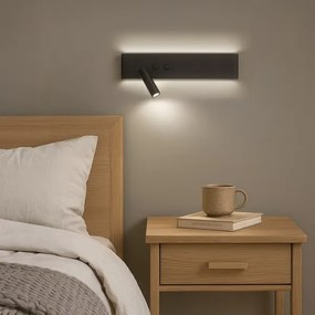 Faretto da parete a LED RESORT LED/10W/230V + LED/3W, nero, lato sinistro