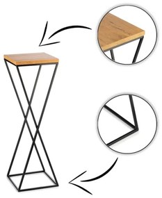 Portafiori 70x24 cm nero/marrone