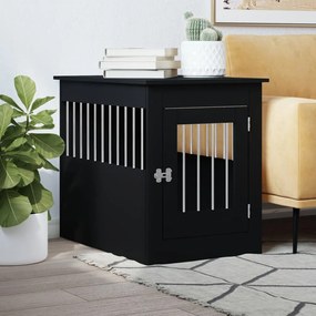 Gabbia Cani Da Arredamento Nera 55x80x68cm Legno Multistrato /