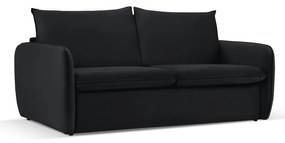 Divano letto in velluto nero 194 cm Vienna - Cosmopolitan Design