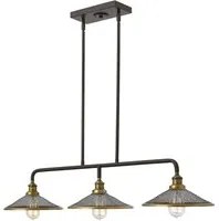 Lampadario Vintage Rigby Acciaio Bronzo Buckeye 3 Luci E27