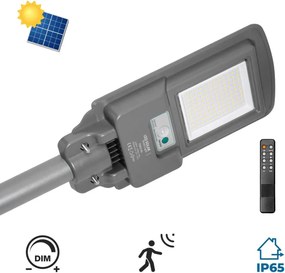 Armatura LED Solare 2000 lm Autonomia 12 ore con Telecomando e Braccio Colore Bianco Naturale 4.000K