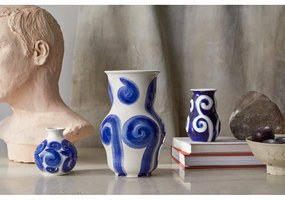 Vaso in gres blu dipinto a mano Tulle - Kähler Design