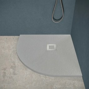 Piatto doccia semicircolare 100x100 grigio riducibile su misura Ten