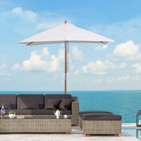 Ombrellone da Giardino 2x1,5 m Palo Ø38 mm in Legno Beige...