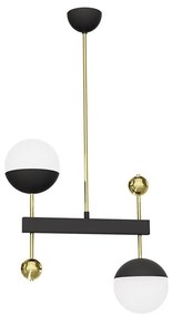 Jupiter 1986 - Lampadario a sospensione con supporto rigido DEGO 2xG9/10W/230V nero/oro