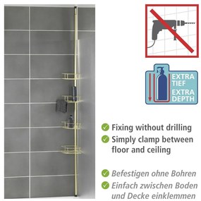 Mensola telescopica angolare per bagno in acciaio inox in oro Dolcedo - Wenko