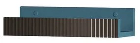 Mensola per bagno Niwa L 40 cm laccato opaco blu pacifico con vetro grigio carbone