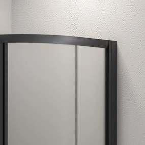 Box doccia semicircolare 90x90 telaio nero vetro satinato | KF2000BS - KAMALU