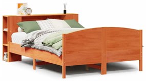 Letto libreria senza materasso marrone cera 135x190 cm in pino