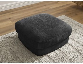 Poggiapiedi nero con rivestimento in ciniglia Leonore – Bobochic Paris