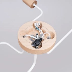 Sollux SL.1665 - Lampadario a plafone TIMBO 4xE27/15W/230V bianco/beige/faggio