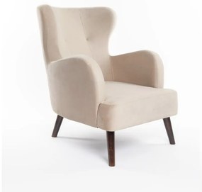 Poltrona in velluto beige Noemye - Bonami Essentials