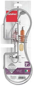 Mensola da bagno in acciaio sospesa in argento Viva! - Metaltex