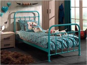 Letto per bambini in metallo verde menta , 90 x 200 cm New York - Vipack