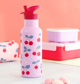 A Little Lovely Company - borraccia in acciaio inox, 500 ml - ciliegie