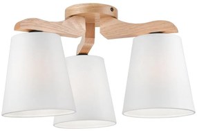 Lampadario fisso ANDREA 3×E27/60W/230V Quercia/bianco