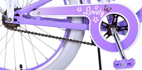 Bicicletta per Bambine 20" Freni Vbrake Cambio Shimano 7 Marce e Cavalletto con Cestino e Portapacchi Viola...