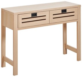 Tavolino consolle 2 cassetti legno chiaro RANDA Beliani