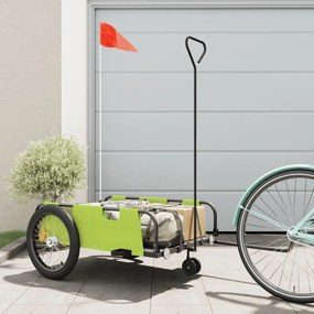 Rimorchio Da Bici Verde E Nero İn Tessuto Oxford E Ferro /