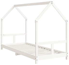 Giroletto per bambini bianco 80x200cm in legno massello di pino