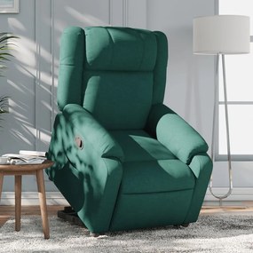 Poltrona Alzapersona Reclinabile Verde Scuro İn Tessuto /