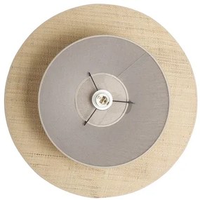 Lampada a sospensione in lino beige e rafia naturale L55 cm AZAMI