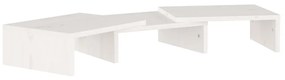 Supporto per monitor bianco 60x24x10,5cm legno massello di pino