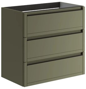 Mobile da bagno sospeso sotto lavabo L 79.5 x H 78 x P 45.5 cm verde salvia opaco, 3 cassetti Tratto
