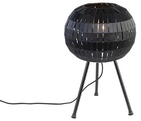Lampada da tavolo moderna a treppiede nera - Zoë
