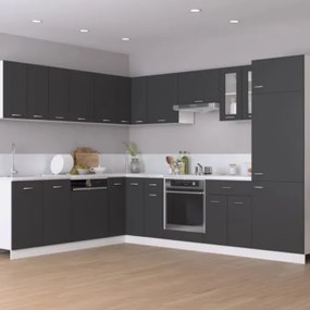 Armadio Sospeso con Vetro Grigio 60x31x60 cm in Truciolato
