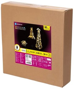 Aigostar - Albero di Natale LED da esterno 80 LED/230V 1,2 m IP44 bianco/oro luce bianca calda