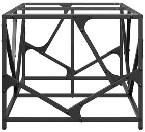 Tavolini con piano vetro trasparente 2 pz 98,5x50x41cm acciaio