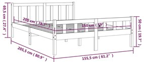 Giroletto Miele in Legno Massello 150x200 cm King Size