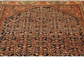 Antik Stilizzato Blu Scuro Rosso Ruggine 165x180 Cm