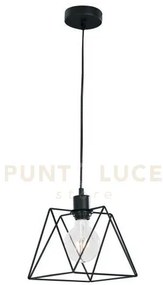 Lampadario a sospensione santana poligonale nera 1 luce attacco e27...