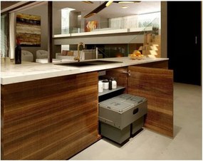 Bidone in plastica da incasso grigio per rifiuti differenziati 42 l Block U-Sink 2.0 - Elletipi