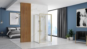 Cabina Doccia A Parete REA Rapid Slide  Brush Gold