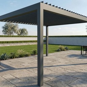 Pergola bioclimatica 406x300 cm in alluminio grigio antracite - Spell