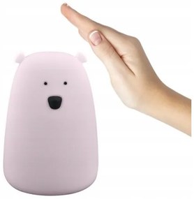 Lampada touch LED RGB  per bambini BEAR LED/0,8W/5V rosa + USB