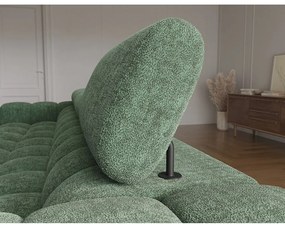 Divano angolare verde allungabile/con contenitore (con penisola a destra/con chaise lounge) con rivestimento in bouclé Felro – ELTAP
