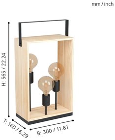 Eglo 43416 - Lampada da tavolo FAMBOROUGH 3xE27/40W/230V