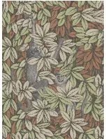 Cole & Son Carta da parati Foglie e Scimmie - Olive/ Orange