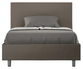 Letto una piazza e mezza contenitore imbottito 120x210 similpelle cappuccino Adele