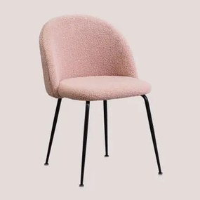 Confezione da 4 sedie da pranzo in ciniglia Kana Design Rosa & Nero - Sklum