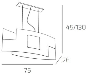 Sospensione Moderna Tetris Color Metallo Grigio Ant. Vetro Bianco 2 Luci E27
